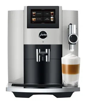 Ⓜ️🔵🔵🔵 JURA S8 Platino - Macchina da caffè espresso COMPLETAMENTE AUTOMATICA, colore Platino, 27 Bevande, anche con latte, funzione Sweet Foam
