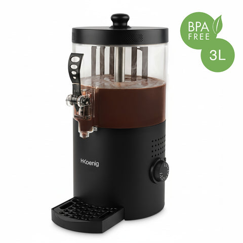 Ⓜ️🔵🔵🔵 H.Koenig SHK802 - Distributore cioccolata calda, CIOCCOLATIERA, senza BPA, BPA FREE, corpo color NERO OPACO, lavabile in lavastoviglie