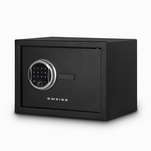 Ⓜ️🔵🔵🔵 SWEISS SXT6820 - Cassaforte con codice, chiave e impronta, 8 litri, Safe Box