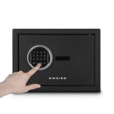Ⓜ️🔵🔵🔵 SWEISS SXT7260 - Cassaforte con codice, chiave e impronta, 16 litri, Safe Box
