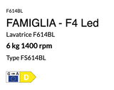 Ⓜ️🔵🔵🔵 SanGiorgio F614BL - Lavatrice SLIM 6 kg, centrifuga 1400 giri, profondità 44 cm, Nuova classe D (ex A+++)