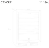 Ⓜ️🔵🔵🔵 LES PETITS CHAMPS CAVCE51 - Cantinetta acciaio inox per 51 bottiglie, serratura a chiave, 5 ripiani in legno, silenziosa, No Frost, antivibrazione, anti UV