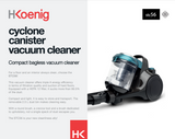 Ⓜ️🔵🔵🔵 H.Koenig STC56 - Aspirapolvere ciclonico, compatto a traino, senza sacco, aspira più del 99,5% della polvere
