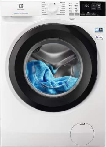 Ⓜ️🔵🔵🔵 Electrolux EW6F494B - Lavatrice carica frontale 9 kg, SensiCare, Display LCD con Touch Control, 1351 giri, bianca,  Nuova classe A
