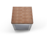 Ⓜ️🔵🔵🔵 Alpes 70C-CANTINA-2 - LIBERI IN CUCINA, elemento Contenimento, mobile cantina in acciaio inox con top ceppo in legno di carpino trattato con olio biologico, largo 70cm, profondo 65cm, alto 90cm. Cantina NON INCLUSA NEL PREZZO