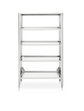 Ⓜ️🔵🔵🔵 Alpes 98/185 DISPENSA APERTA - LIBERI IN CUCINA, Elemento Colonne, colonna cucina, acciaio inox, 5 ripiani per dispensa, 3 regolabili in altezza, larg. 98cm, prof. 50cm, alt. 185/190cm