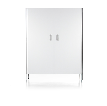 Ⓜ️🔵🔵🔵 Alpes 128/165 DISPENSA/1 - LIBERI IN CUCINA, Elemento Colonne, colonna cucina per dispensa, 2 ante, 4 ripiani con 2 regolabili, acciaio inox, larg. 128cm, prof. 64cm, alt. 165/170cm