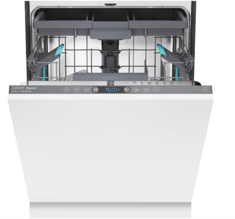 Ⓜ️🔵🔵🔵 Candy CI 6E7F1A - Lavastoviglie ad incasso, scomparsa totale, 16 coperti, cruscotto color antracite, motore inverter, MAXI TUB, Nuova classe E, Connettività Controllo remoto avanzato e contenuti extra (Wi-Fi + BLE), 8 programmi