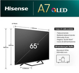 Ⓜ️🔵🔵🔵 HISENSE 65A79 - Smart TV Q-LED 65 pollici UHD 4k, TivùSat, Game Mode Plus, Alexa integrato, AirPlay compatible, Audio Dolby Atmos, Pannello Dolby Vision, Smart VIDAA con le PRINCIPALI apps integrate