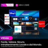 Ⓜ️🔵🔵🔵 HISENSE 65A79 - Smart TV Q-LED 65 pollici UHD 4k, TivùSat, Game Mode Plus, Alexa integrato, AirPlay compatible, Audio Dolby Atmos, Pannello Dolby Vision, Smart VIDAA con le PRINCIPALI apps integrate