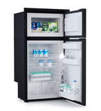 Ⓜ️🔵🔵🔵 Vitrifrigo DP150i - Frigo-Freezer, Doppia porta, 150 Litri, Airlock, Nero, Luce LED, Vent Position, A x L x P 109.5x52.5x53 cm