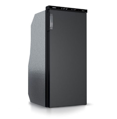 Ⓜ️🔵🔵🔵 Vitrifrigo SLIM90 CHR - Frigo-Freezer, Porta singola, 82 Litri, Chromelock, Nero, Night Mode, Termostato e Luce LED, Vent Position, A x L x P 92.5x41.7x48.9 cm