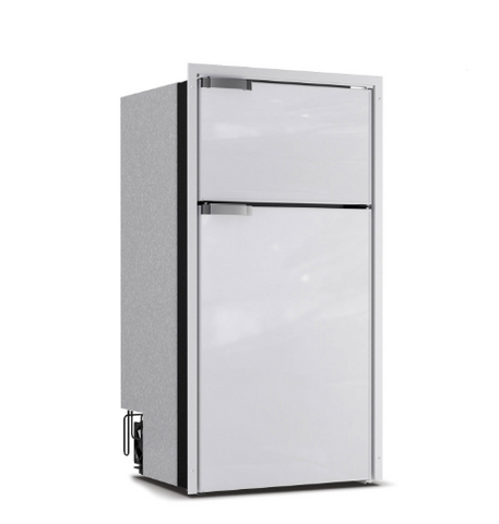 Ⓜ️🔵🔵🔵 Vitrifrigo DP150i CHR - Frigo-Freezer, Doppia Porta, 150 Litri, Grigio, Sistema Airlock, Luce LED, A x L x P 109.5x52.5x53 cm