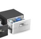Ⓜ️🔵🔵🔵 Vitrifrigo D20A - Frigo-Freezer, Apertura a cassetto, Bianco, 20 Litri, All in one, Serie COMPACT DRAWER, Termostato Digitale, Night Mode, A x L x P 25x44x44.5 cm