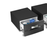 Ⓜ️🔵🔵🔵 Vitrifrigo D30A - Frigo-Freezer, Apertura a cassetto, Nero, 30 Litri, All in one, Serie COMPACT DRAWER, Termostato Digitale, Night Mode, A x L x P 25x44x58.5 cm