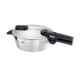 Ⓜ️🔵🔵🔵 Fissler Vitaquick Premium - Padella a pressione, Capacità 2.5 Litri, Diametro 22 cm, Acciaio inox satinato (esterna)/ Acciaio inox lucidato (interna), Fondo Superthermic, 2 impostazioni di cottura