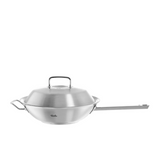 Ⓜ️🔵🔵🔵 Fissler Wok - Wok, Serie Original-Profi Collection, Acciaio inox satinato (esterna)/ Acciaio inox lucidato (interna), Capacità 4.1 Litri, Diametro 30 cm, Coperchio in metallo funzione Condensate-Plus