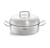 Ⓜ️🔵🔵🔵 Fissler Rostiera - Rostiera, Serie Original-Profi Collection, Acciaio inox satinato (esterna)/ Acciaio inox lucidato (interna), Coperchio a cupola alta,  Manici ergonomici in metallo Fissler Stay-Cool, Fondo Fissler CookStar