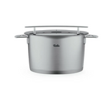Ⓜ️🔵🔵🔵 Fissler Pentola Alta - Pentola alta, Serie Phi Collection, Capacità 6.5 Litri, Diametro 24 cm, Acciaio inox satinato (esterna)/ Acciaio inox lucidato (interna), Coperchio in vetro, Manici in acciaio inox, Fondo Fissler CookStar