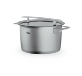 Ⓜ️🔵🔵🔵 Fissler Pentola Alta - Pentola alta, Serie Phi Collection, Capacità 6.5 Litri, Diametro 24 cm, Acciaio inox satinato (esterna)/ Acciaio inox lucidato (interna), Coperchio in vetro, Manici in acciaio inox, Fondo Fissler CookStar