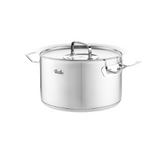 Ⓜ️🔵🔵🔵 Fissler Pentola - Pentola, Serie Original-Profi Collection, Capacità 6.3 Litri, Diametro 24 cm, Acciaio inox satinato (esterna)/ Acciaio inox lucidato (interna), Manici ergonomici, Coperchio in metallo, Fondo Fissler CookStar