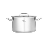 Ⓜ️🔵🔵🔵 Fissler Pentola - Pentola, Serie Original-Profi Collection, Capacità 6.3 Litri, Diametro 24 cm, Acciaio inox satinato (esterna)/ Acciaio inox lucidato (interna), Manici ergonomici, Coperchio in metallo, Fondo Fissler CookStar