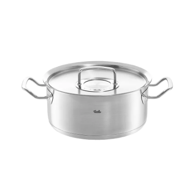 Ⓜ️🔵🔵🔵 Fissler Casseruola - Casseruola, Serie Original-Profi Collection, Capacità 4.6 Litri, Diametro 24 cm, Acciaio inox satinato (esterna)/ Acciaio inox lucidato (interna), Manici ergonomici, Coperchio in metallo, Fondo Fissler CookStar