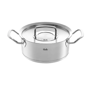 Ⓜ️🔵🔵🔵 Fissler Casseruola - Casseruola, Serie Original-Profi Collection, Capacità 2.6 Litri, Diametro 20 cm, Acciaio inox satinato (esterna)/ Acciaio inox lucidato (interna), Manici ergonomici, Coperchio in metallo, Fondo Fissler CookStar