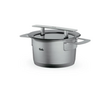 Ⓜ️🔵🔵🔵 Fissler Pentola - Pentola, Serie Phi Collection, Capacità 1.9 Litri, Diametro 16 cm, Acciaio inox satinato (esterna)/ Acciaio inox lucidato (interna), Manici in acciaio inox, Coperchio in vetro, Fondo Fissler CookStar