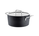 Ⓜ️🔵🔵🔵 Fissler Pentola - Pentola, Serie Adamant, Capacità 4.9 Litri, Diametro 24 cm, Nero (esterna/ interna), Manici in acciaio inox, Coperchio in vetro, Fondo Fissler CookStar