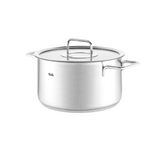 Ⓜ️🔵🔵🔵 Fissler Pentola - Pentola, Serie Pure Collection, Capacità 5.7 Litri, Diametro 24 cm, Acciaio inox satinato (esterna)/ Acciaio inox lucidato (interna), Manici in acciaio inox lucidato, Coperchio in vetro, Fondo Superthermic