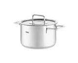 Ⓜ️🔵🔵🔵 Fissler Pentola - Pentola, Serie Pure Collection, Capacità 3.6 Litri, Diametro 20 cm, Acciaio inox satinato(esterna)/ Acciaio inox lucidato (interna), Manici in acciaio inox lucidato, Coperchio in vetro, Fondo Superthermic
