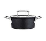 Ⓜ️🔵🔵🔵 Fissler Pentola - Pentola, Serie Adamant, Capacità 2 Litri, Diametro 18 cm, Nero (esterna/ interna), Manici in acciaio inox lucidato, Coperchio in vetro, Fondo Fissler CookStar