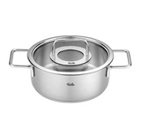 Ⓜ️🔵🔵🔵 Fissler Casseruola - Casseruola, Serie Pure Collection, Capacità 2.4 Litri, Diametro 20 cm, Acciaio inox satinato (esterna)/  Acciaio inox lucidato (interna), Manici in acciaio inox lucidato, Coperchio in vetro, Fondo Superthermic