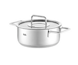 Ⓜ️🔵🔵🔵 Fissler Casseruola - Casseruola, Serie Pure Collection, Capacità 2.4 Litri, Diametro 20 cm, Acciaio inox satinato (esterna)/  Acciaio inox lucidato (interna), Manici in acciaio inox lucidato, Coperchio in vetro, Fondo Superthermic