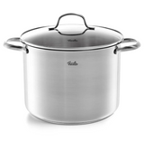 Ⓜ️🔵🔵🔵 Fissler Pentola - Pentola, Serie San Francisco, Capacità 5.3 Litri, Diametro 24 cm, Acciaio inox satinato (esterna)/ Acciaio inox lucidato (interna), Manici in acciaio inox, Coperchio in vetro, Fondo Superthermic