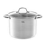 Ⓜ️🔵🔵🔵 Fissler Pentola - Pentola, Serie San Francisco, Capacità 5.3 Litri, Diametro 24 cm, Acciaio inox satinato (esterna)/ Acciaio inox lucidato (interna), Manici in acciaio inox, Coperchio in vetro, Fondo Superthermic