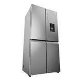 Ⓜ️🔵🔵🔵 Haier HCW58F18EWMP - Frigorifero 4 porte, Libera installazione, 4 porte, No Frost, Luce Led, Nuova Classe E, Platinum Inox, L x P x A (mm) 830x697x1775
