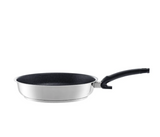 Ⓜ️🔵🔵🔵 Fissler Padella - Padella, Serie Adamant Premium, Capacità 3 Litri, Diametro 28 cm, Acciaio inox lucidato (esterna)/ Nero senza PFOA (interna), Impugnatura ergonomica, Fondo Fissler CookStar