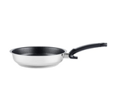 Ⓜ️🔵🔵🔵 Fissler Padella - Padella, Serie Adamant Premium, Capacità 2 Litri, Diametro 24 cm, Acciaio inox lucidato (esterno)/ Nero senza PFOA (interno), Impugnatura ergonomica, Fondo Fissler CookStar