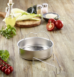 Ⓜ️🔵🔵🔵 Fissler Cestello - Cestello non forato per cottura a vapore, Diametro 22 cm, Acciaio inox 18/10, Compatibile con pentole a pressione Vitavit e Vitaquick