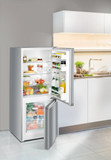 Ⓜ️🔵🔵🔵 LIEBHERR CUele 2331 - Frigorifero combinato, GARANZIA 10 ANNI INCLUSA* originale LIEBHERR, frigo-congelatore con SmartFrost, Look Acciaio Inox, 137,2 x 55 cm, Nuova classe E