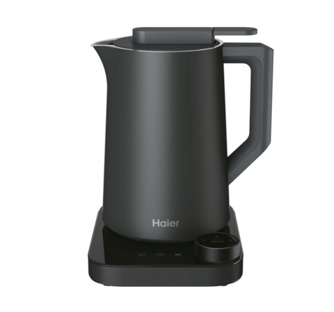 Ⓜ️🔵🔵🔵 Haier HKE7W 011 - Bollitore I-Master Serie 7, Obsidian Grey, Capacità 1,3 litri, Range di temperatura 37°-100°, 2200 (W)