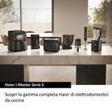 Ⓜ️🔵🔵🔵 Haier HCH5B1 011 - Tritatutto I-Master Serie 5, Nero, 4 lame in acciaio inox, 2 livelli di velocità, Ciotola in vetro 0,5 litri