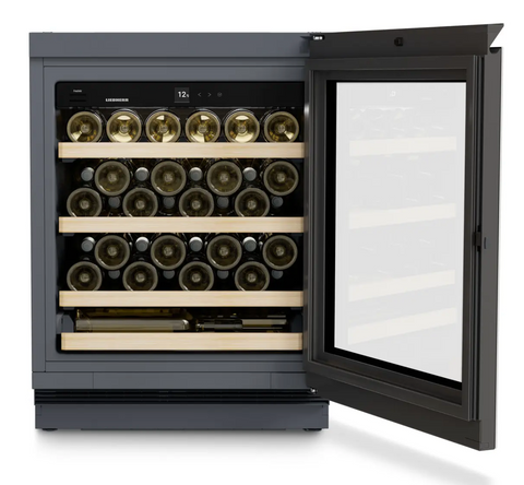 Ⓜ️🔵🔵🔵 LIEBHERR UWgb 3631 Vinidor - Cantinetta da incasso sottopiano, GARANZIA 10 ANNI INCLUSA* originale LIEBHERR, cantina sottotop da 44 bottiglie ad 1 zona, Nero/Vetro, 82-88 x 60 cm, Nuova classe F