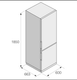 Ⓜ️🔵🔵🔵 ASKO RFN 23841 S - Frigorifero combinato, frigo sopra e congelatore sotto, Total No Frost, libera installazione (incassabile), acciaio, 60 x 185 cm, Nuova classe C