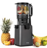 Ⓜ️🔵🔵🔵 H.Koenig GSX26 XL TOTAL BLACK - Estrattore di succo "Slow Juicer", SENZA BPA, nero, apertura Extra-Large 135 mm