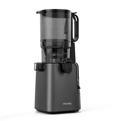 Ⓜ️🔵🔵🔵 H.Koenig GSX26 XL TOTAL BLACK - Estrattore di succo "Slow Juicer", SENZA BPA, nero, apertura Extra-Large 135 mm