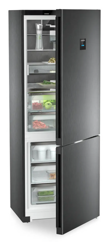 Ⓜ️🔵🔵🔵 LIEBHERR CBNbsc 778i Peak BioFresh NoFrost - Frigorifero combinato con BioFresh e NoFrost, GARANZIA 10 ANNI INCLUSA originale LIEBHERR, Combinazione frigo sopra e congelatore sotto, ACCIAIO NERO, 201,5 x 75 cm, Nuova classe C