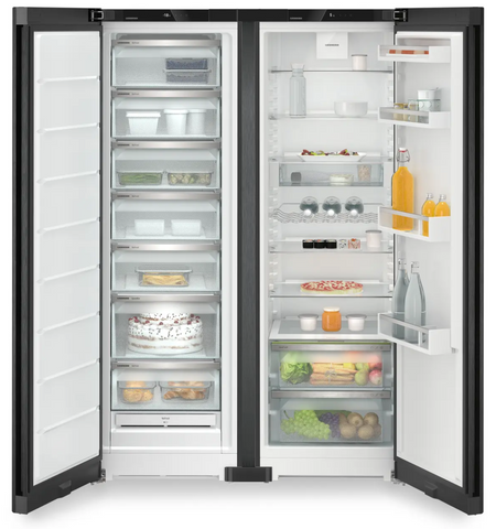Ⓜ️🔵🔵🔵 LIEBHERR XRFbd 5220 Plus NoFrost - Frigorifero Side-by-Side, GARANZIA 10 ANNI INCLUSA* originale LIEBHERR, frigo-congelatore con EasyFresh e NoFrost, acciaio nero, 185,5 x 122,6 cm, Nuova classe D e D